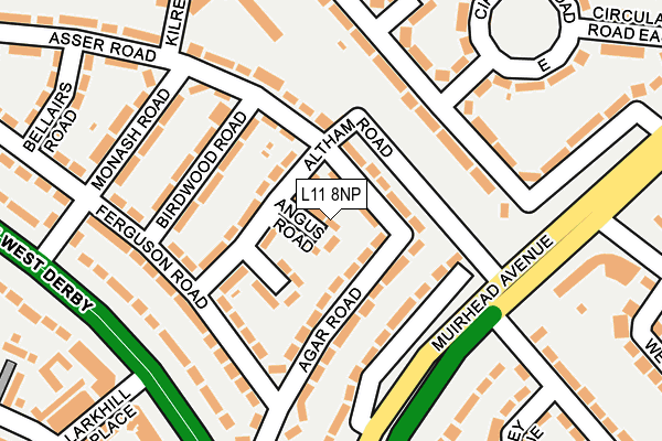 L11 8NP map - OS OpenMap – Local (Ordnance Survey)