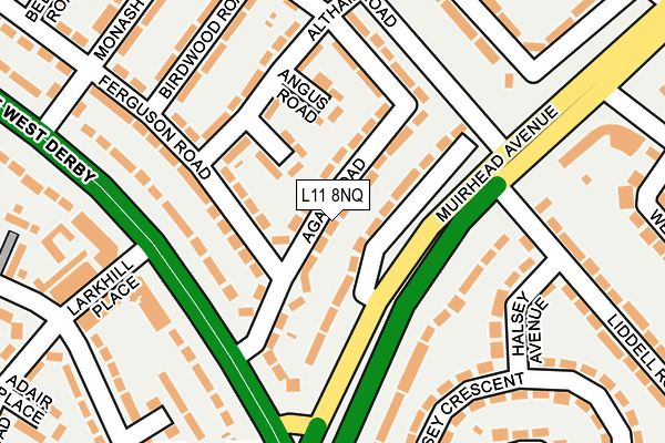 L11 8NQ map - OS OpenMap – Local (Ordnance Survey)
