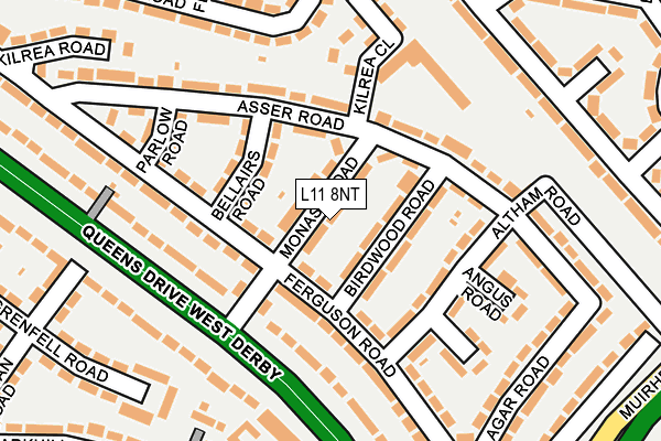 L11 8NT map - OS OpenMap – Local (Ordnance Survey)