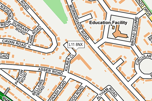 L11 8NX map - OS OpenMap – Local (Ordnance Survey)