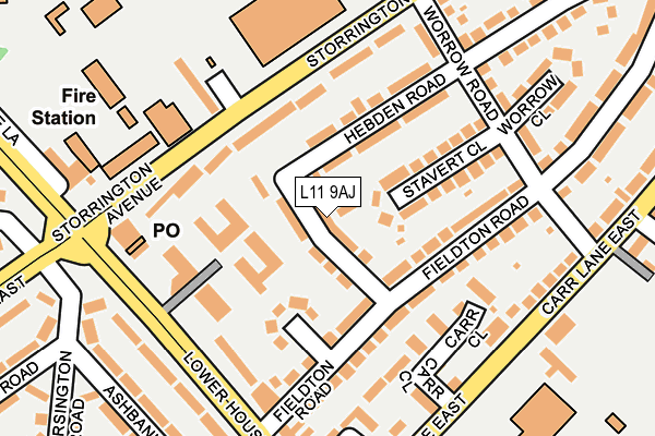 L11 9AJ map - OS OpenMap – Local (Ordnance Survey)