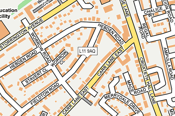 L11 9AQ map - OS OpenMap – Local (Ordnance Survey)