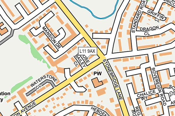 L11 9AX map - OS OpenMap – Local (Ordnance Survey)