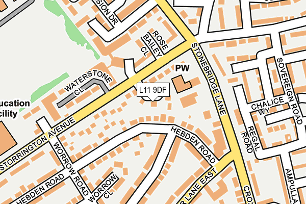 L11 9DF map - OS OpenMap – Local (Ordnance Survey)