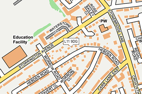 L11 9DG map - OS OpenMap – Local (Ordnance Survey)
