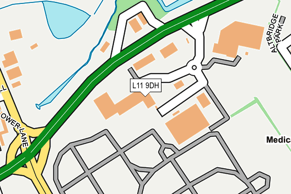 L11 9DH map - OS OpenMap – Local (Ordnance Survey)