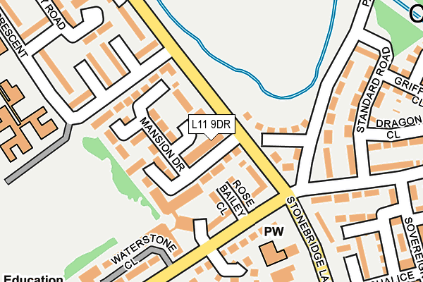 L11 9DR map - OS OpenMap – Local (Ordnance Survey)