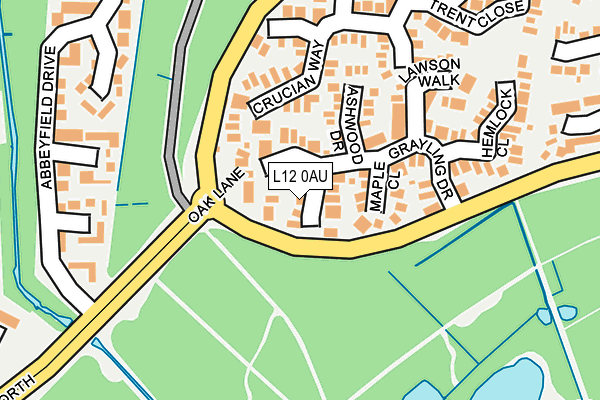 L12 0AU map - OS OpenMap – Local (Ordnance Survey)