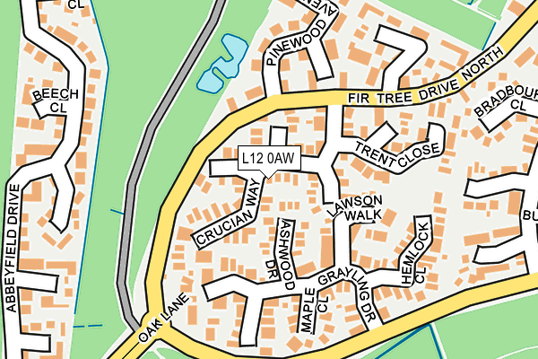 L12 0AW map - OS OpenMap – Local (Ordnance Survey)