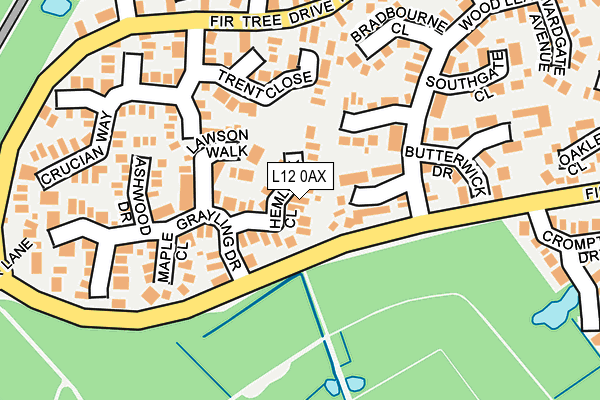 L12 0AX map - OS OpenMap – Local (Ordnance Survey)