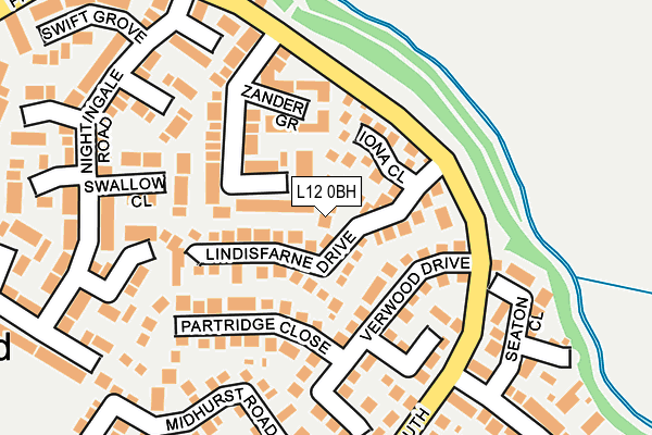L12 0BH map - OS OpenMap – Local (Ordnance Survey)