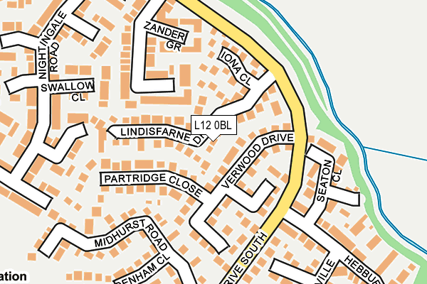L12 0BL map - OS OpenMap – Local (Ordnance Survey)