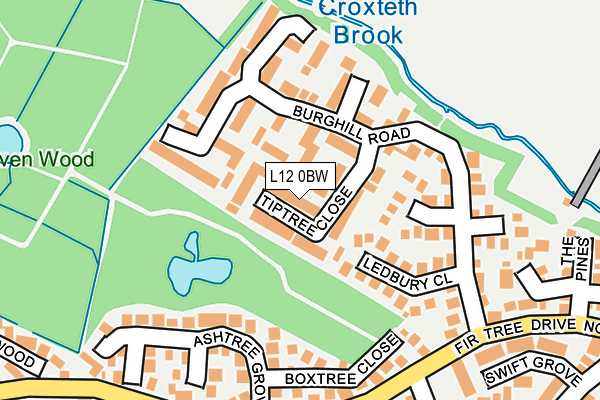 L12 0BW map - OS OpenMap – Local (Ordnance Survey)