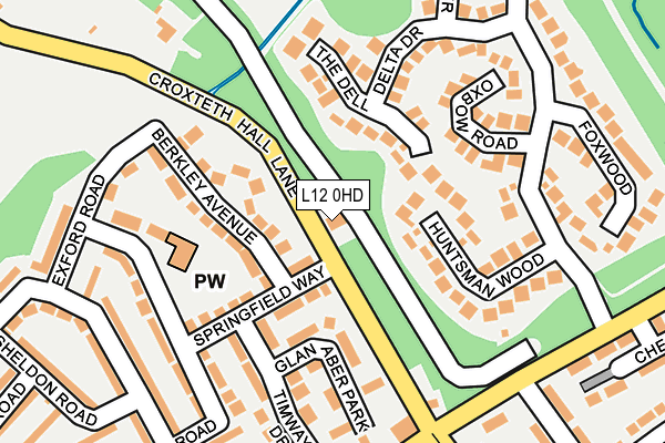 L12 0HD map - OS OpenMap – Local (Ordnance Survey)