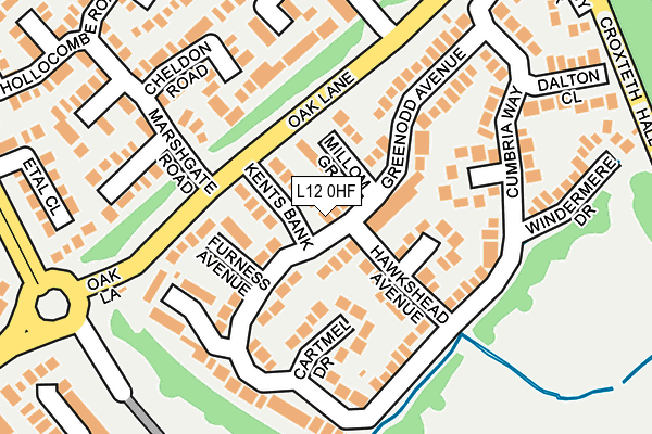 L12 0HF map - OS OpenMap – Local (Ordnance Survey)