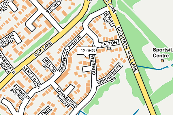L12 0HG map - OS OpenMap – Local (Ordnance Survey)