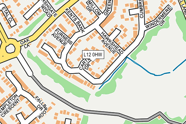 L12 0HW map - OS OpenMap – Local (Ordnance Survey)