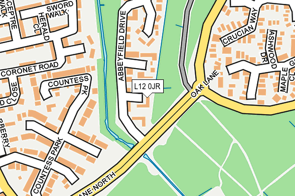 L12 0JR map - OS OpenMap – Local (Ordnance Survey)
