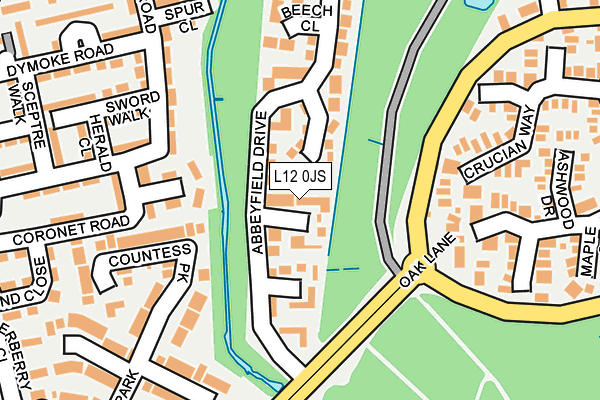 L12 0JS map - OS OpenMap – Local (Ordnance Survey)