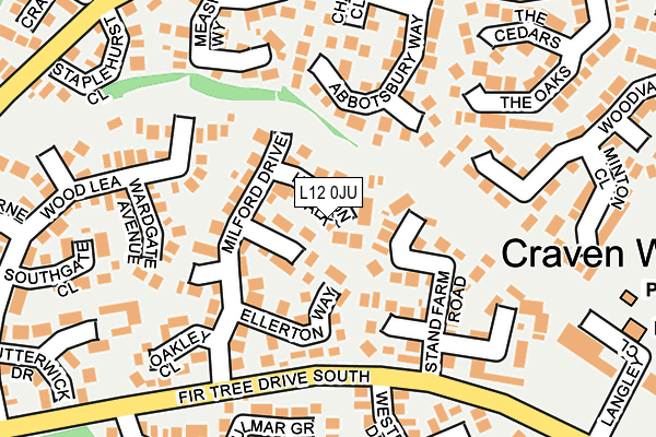 L12 0JU map - OS OpenMap – Local (Ordnance Survey)