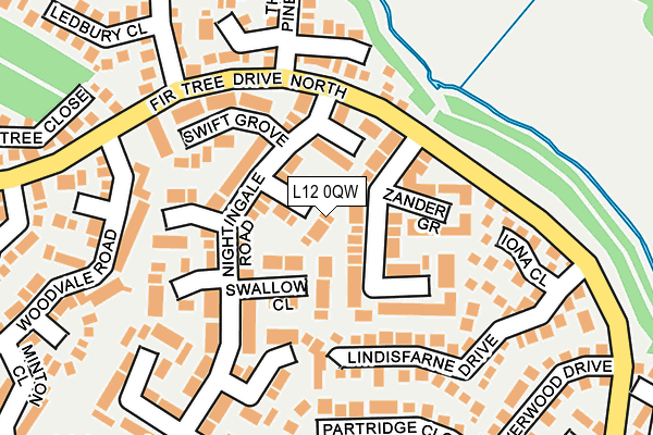 L12 0QW map - OS OpenMap – Local (Ordnance Survey)