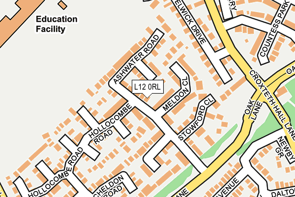 L12 0RL map - OS OpenMap – Local (Ordnance Survey)