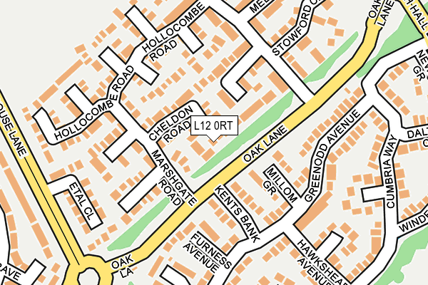L12 0RT map - OS OpenMap – Local (Ordnance Survey)