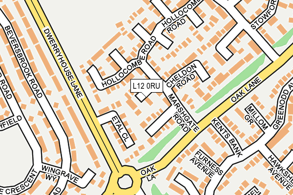 L12 0RU map - OS OpenMap – Local (Ordnance Survey)