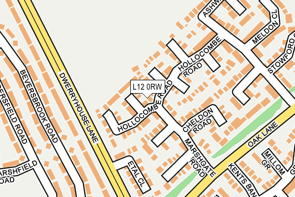 L12 0RW map - OS OpenMap – Local (Ordnance Survey)