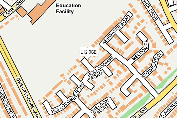 L12 0SE map - OS OpenMap – Local (Ordnance Survey)