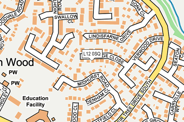 L12 0SQ map - OS OpenMap – Local (Ordnance Survey)