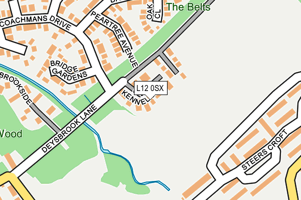 L12 0SX map - OS OpenMap – Local (Ordnance Survey)