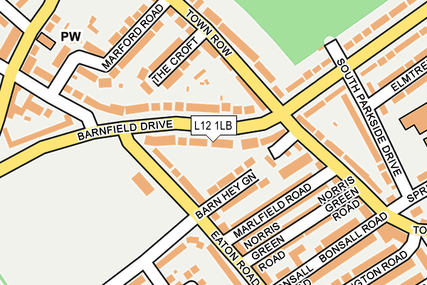 L12 1LB map - OS OpenMap – Local (Ordnance Survey)