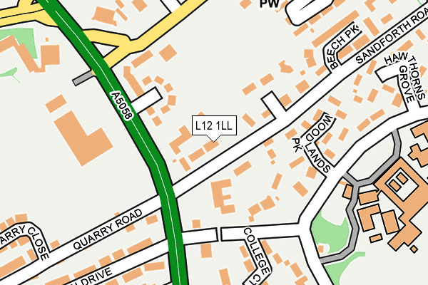 L12 1LL map - OS OpenMap – Local (Ordnance Survey)