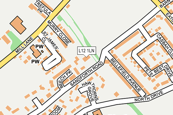 L12 1LN map - OS OpenMap – Local (Ordnance Survey)