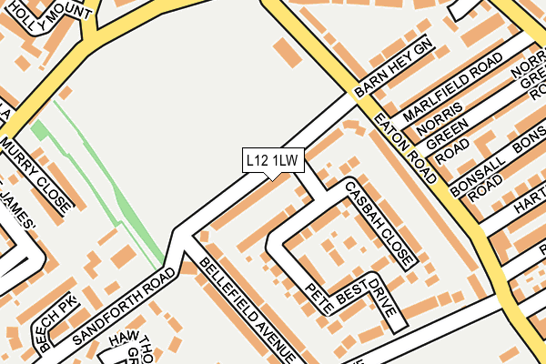 L12 1LW map - OS OpenMap – Local (Ordnance Survey)