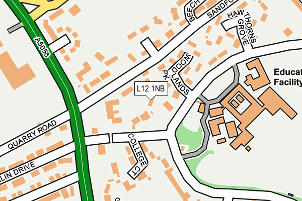 L12 1NB map - OS OpenMap – Local (Ordnance Survey)