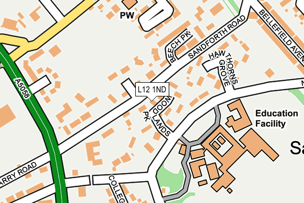 L12 1ND map - OS OpenMap – Local (Ordnance Survey)