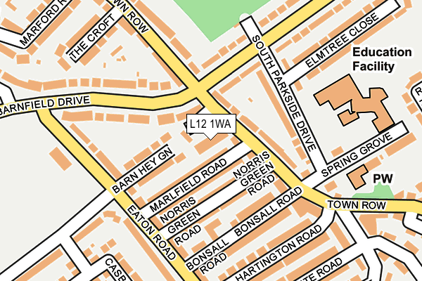 L12 1WA map - OS OpenMap – Local (Ordnance Survey)