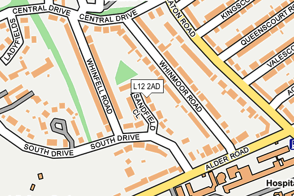 L12 2AD map - OS OpenMap – Local (Ordnance Survey)