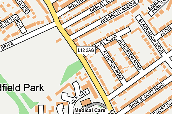 L12 2AG map - OS OpenMap – Local (Ordnance Survey)