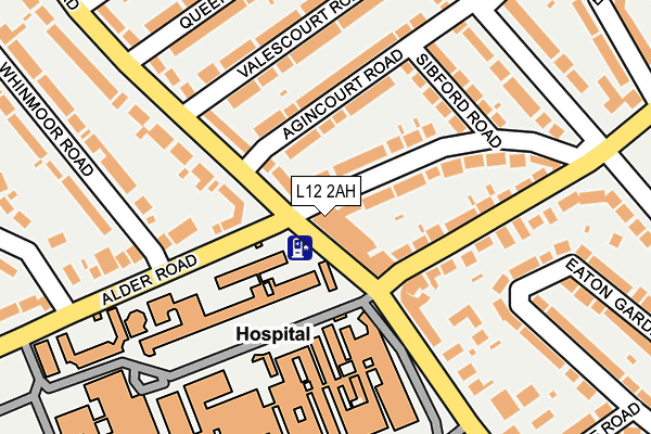 L12 2AH map - OS OpenMap – Local (Ordnance Survey)