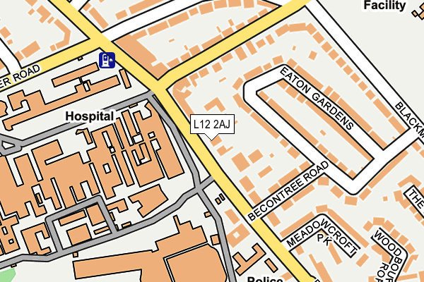 L12 2AJ map - OS OpenMap – Local (Ordnance Survey)