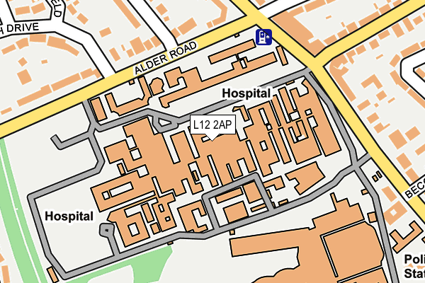 L12 2AP map - OS OpenMap – Local (Ordnance Survey)