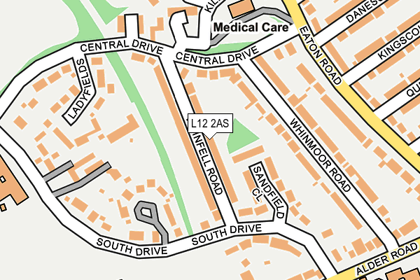 L12 2AS map - OS OpenMap – Local (Ordnance Survey)