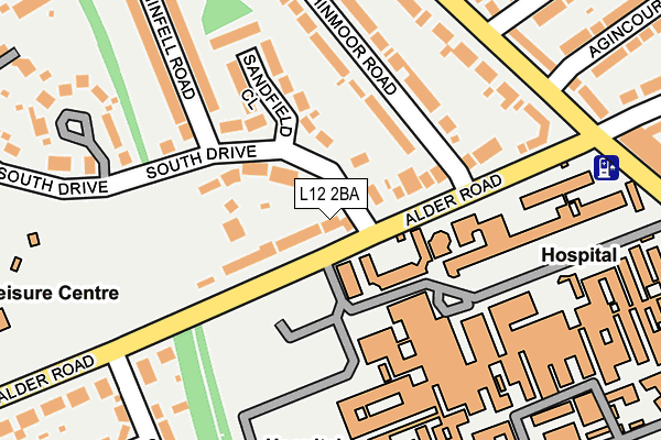 L12 2BA map - OS OpenMap – Local (Ordnance Survey)