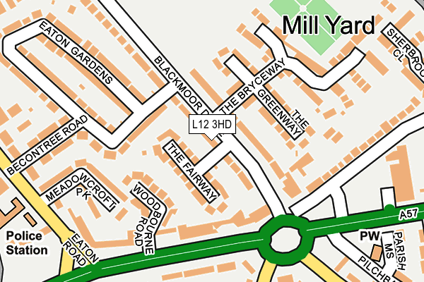 L12 3HD map - OS OpenMap – Local (Ordnance Survey)