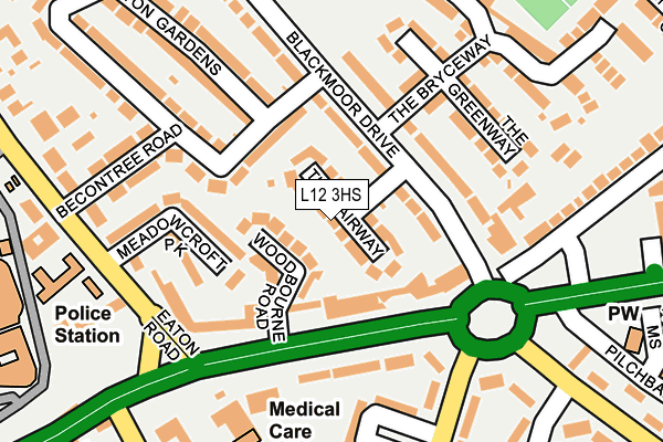 L12 3HS map - OS OpenMap – Local (Ordnance Survey)