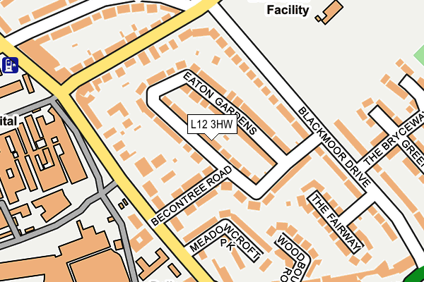 L12 3HW map - OS OpenMap – Local (Ordnance Survey)