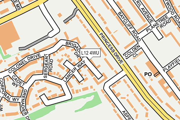 L12 4WU map - OS OpenMap – Local (Ordnance Survey)